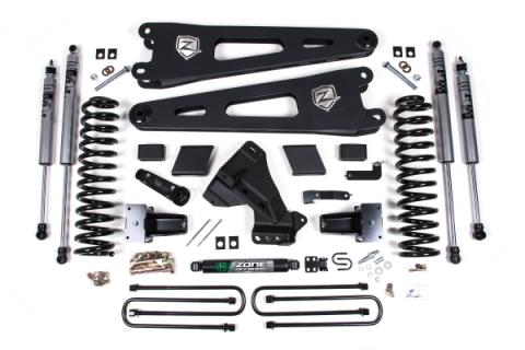23-24 Ford F-250/F-350 Super Duty 4WD 7 Inch Radius Arm Lift Kit 4.5 Inch Rear Block Diesel Fox Adventure Shocks Zone Offroad