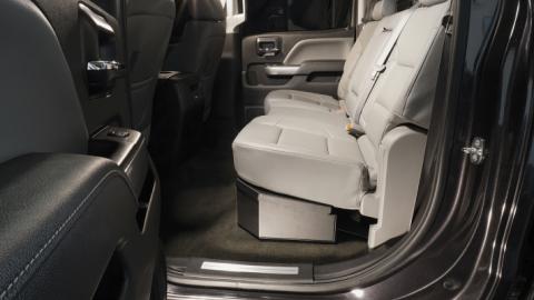 Rear Underseat Lockbox - 07-19 Silverado/Sierra 1500 19 Old Body Style} / 07-19 2500HD/3500HD w/ Crew Cab 60% Length Black Tuffy Security Products