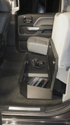 Rear Underseat Lockbox - 07-19 Silverado/Sierra 1500 19 Old Body Style} / 07-19 2500HD/3500HD w/ Crew Cab 60% Length Black Tuffy Security Products