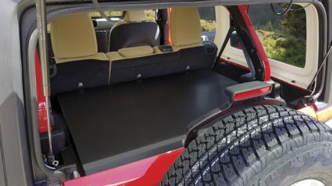 Deluxe Cargo Enclosure - 18-22 Wrangler JL {21-22 Exc. 4XE} w/o OEM Subwoofer Rear Seats Must Be Removed on 2-Door Models Black Tuffy Security Products