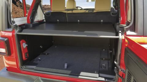 Deluxe Cargo Enclosure - 18-22 Wrangler JL {21-22 Exc. 4XE} w/o OEM Subwoofer Rear Seats Must Be Removed on 2-Door Models Black Tuffy Security Products