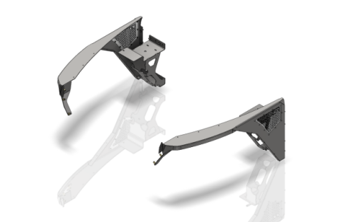 Aluminium Highline Front Fender 0 Inch Flare for Jeep YJ Motobilt