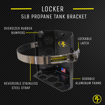 Teton Locker Propane Tank Bracket for 5 lb LP Bottle 8 Inch Diameter Power Tank
