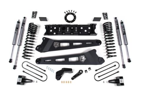 19-24 RAM 3500 4 Inch Radius Arm Gas 3 Inch Rear Block With Overload Adventure Shocks Zone Offroad