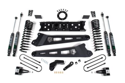 19-24 RAM 3500 6.5 Inch Radius Arm 5 Inch Rear Block With Overload Diesel 8-Bolt T-Case Fox Adventure Shocks Zone Offroad