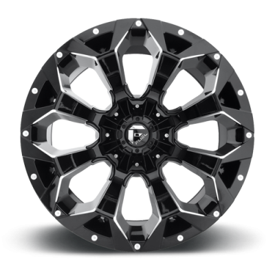 Aluminum Wheels 18X9 Assault D576 5 On 114.3/5 On 127 Gloss Black/Milled 78.1 Bore 1 Offset 8 Spoke Fuel Off Road Wheels