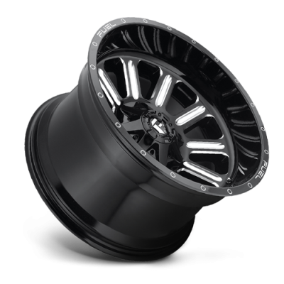 Aluminum Wheels 17X9 Hardline D620 5 On 114.3/5 On 127 Gloss Black/Milled 78.1 Bore 1 Offset Fuel Off Road Wheels