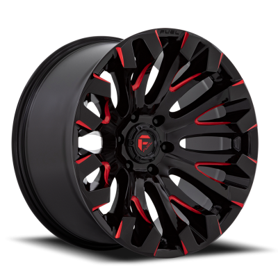Aluminum Wheels 20X9 Quake D829 5 On 114.3 Gloss Black Milled Red 72.56 Bore 1 Offset Fuel Off Road Wheels