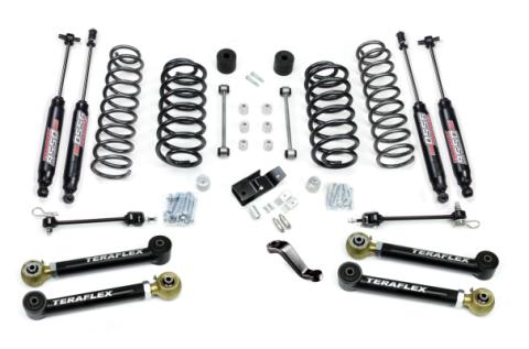 97-06 Jeep Wrangler TJ 4 Inch Suspension System w/ 4 Short Control Arms &amp; 9550 VSS Twin-Tube Shocks TeraFlex