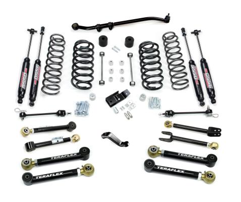 97-06 Jeep Wrangler TJ 4 Inch Suspension System w/ 8 Short Control Arms &amp; 9550 VSS Twin-Tube Shocks TeraFlex