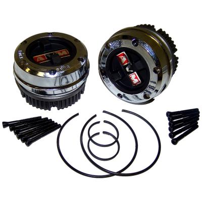 Locking Hub Set for 1974-1991 Jeep SJ, J-Series w/ D44 Front Axle, 19-Spline Hub Crown Automotive