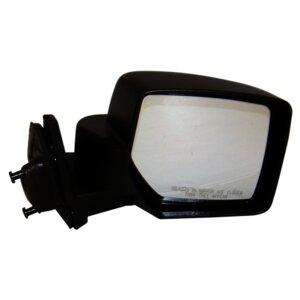 Black ; Right Manual, Manual Folding Mirror for 2007-2014 Jeep MK Patriot Crown Automotive