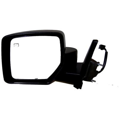 Black ; Left Power, Heated, Manual Folding Mirror for 2007-2014 Jeep MK Patriot Crown Automotive