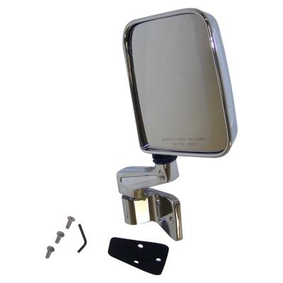 Right Manual Folding Mirror for 87-06 Jeep YJ, TJ Wrangler, 87/02 Style, Chrome Crown Automotive