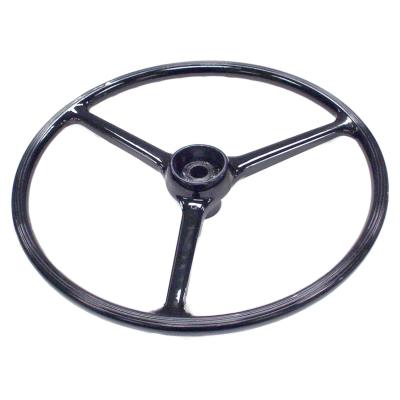 Black 17 Inch Diameter Steering Wheel for Select Jeep CJ-3B, CJ-5, CJ-6, FC-150 Crown Automotive