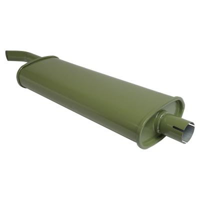 Muffler for 1941-45 Jeep MB &amp; CJ-2A, Olive Drab, Exits Behind the Passenger Door Crown Automotive