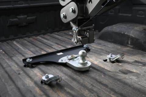 GoosePuck 5 Inch offset ball-puck mount for GM Short Bed 2018-2019 25K Towing, (With EXT Ball Assy and 102345) Gen Y Hitch