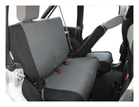 Black/Gray Rear Polycanvas Seat Cover for Jeep 07-11 JK Wrangler w/ 4-Doors RT Off Road