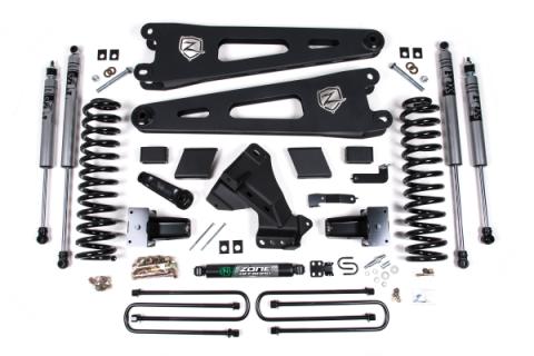 23-24 Ford F-250/F-350 Super Duty 4WD 5 Inch Radius Arm Lift Kit 3 Inch Rear Block Diesel 3 Leaf Main Fox Adventure Shocks Adventure Series Shocks Zone Offroad