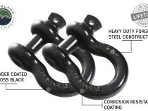 Recovery Shackle 19010201 3/4 4.75 Ton Black Sold In Pairs Overland Vehicle Systems