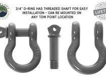 Recovery Shackle 3/4 Inch 4.75 Ton - Gray Universal Overland Vehicle Systems