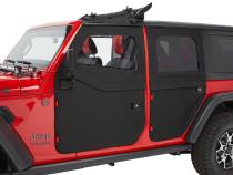 Jeep Doors Full 2-Piece Fabric Doors For Jeep 2020-2024 Gladiator Clear Vinyl Front Black Diamond Fabric Pair Bestop