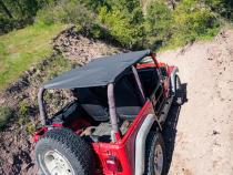 Jeep Bikini Top Header Safari Bikini Tops For Jeep 1997-2002 Wrangler TJ Black Denim Fabric Bestop