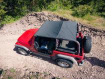 Jeep Bikini Top Header Safari Bikini Tops For Jeep 1997-2002 Wrangler TJ Black Denim Fabric Bestop
