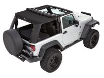 Trektop Pro Hybrid Slantback Soft Top For Jeep 2007-2018 Wrangler JK 2 Door Black Bestop