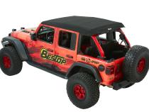 Trektop Ultra Slantback Soft Top For Jeep 2018-Current Wrangler JL 4 Door Black Bestop