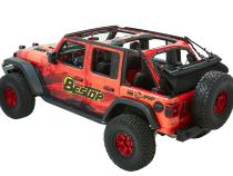 Trektop Ultra Slantback Soft Top For Jeep 2018-Current Wrangler JL 4 Door Black Bestop
