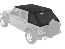 Trektop Slantback Soft Top For Jeep 2018-Current Wrangler JL 4 Door Black Diamond Bestop