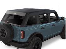 Trektop Slantback Soft Top For Ford 2021-2024 Bronco 4 Door No Raptor Black Diamond Premium Fabric Bestop