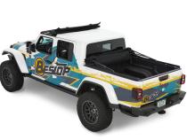 Supertop Truck Bed Cap 2 For Jeep 2020-2024 Gladiator 5.0 Foot Black Diamond PVC Coated Sailcloth No Drill Bestop