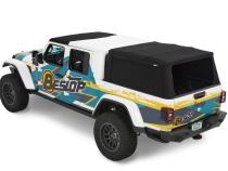Supertop Truck Bed Cap 2 For Jeep 2020-2024 Gladiator 5.0 Foot Black Diamond PVC Coated Sailcloth No Drill Bestop