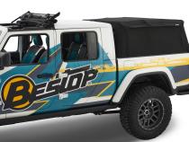 Supertop Truck Bed Cap 2 For Jeep 2020-2024 Gladiator 5.0 Foot Black Diamond PVC Coated Sailcloth No Drill Bestop