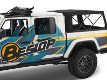 Supertop Truck Bed Cap 2 For Jeep 2020-2024 Gladiator 5.0 Foot Black Diamond PVC Coated Sailcloth No Drill Bestop
