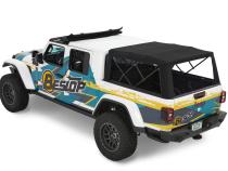 Supertop Truck Bed Cap 2 For Jeep 2020-2024 Gladiator 5.0 Foot Black Diamond PVC Coated Sailcloth No Drill Bestop