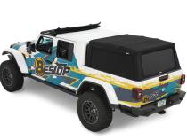 Supertop Truck Bed Cap 2 For Jeep 2020-2024 Gladiator 5.0 Foot Black Diamond PVC Coated Sailcloth No Drill Bestop