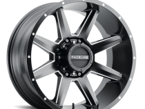 Aluminum Wheels 22x10 Stryker 954M Milled-Dimples Satin Black -19 Offset 5 on 127 Bolt Pattern 78.1 Bore Raceline