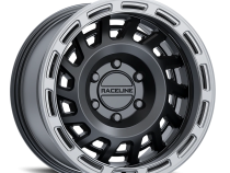 Aluminum Wheels 17x9 Halo 957BS Satin Black Silver Ring -12 Offset 5 on 127 Bolt Pattern 78.1 Bore Raceline