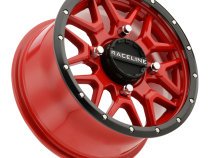 Aluminum Wheels 14x7 Krank Simulated Beadlock UTV A94R Red 10 Offset 4 on 110 Bolt Pattern Raceline