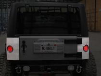 Jeep JK Steel Rear Corner Armor w/ Round Tail Light Holes for 07-18 Wrangler JK Unlimited Motobilt