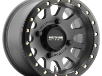 Aluminum Wheels 14x7 MR401 Beadlock UTV Bolt Pattern 4 On 156 Offset 13 Lip Size 1.97 Titanium GY Matte Black Ring Method