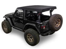Supertop Glide Jeep 2018-2025 Wrangler JL 2-Door Squareback Premium Black Twill Bestop