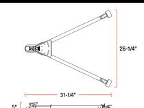Curt Tow Bar with Adjustable-Width Arms - Car Mount - 2 Inch Ball - 5000 lbs. Safety Cables and Coupler Lock Sold Separately) RockJock 4X4