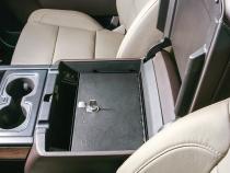 Console Safe - 14-19 Silverado/Sierra 1500 {19 Old Body Style} / 15-19 2500HD/3500HD / 15-20 Suburban/Tahoe/Yukon/Yukon XL w/ Flow-Thru Console Black Tuffy Security Products