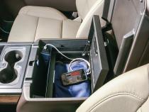 Console Safe - 14-19 Silverado/Sierra 1500 {19 Old Body Style} / 15-19 2500HD/3500HD / 15-20 Suburban/Tahoe/Yukon/Yukon XL w/ Flow-Thru Console Black Tuffy Security Products