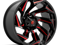 Aluminum Wheels 24X12 Reaction D755 5 On 127/5 On 139.7 Gloss Black Milled Red Tint 87.1 Bore -44 Offset Fuel Off Road Wheels