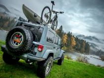 07-18 Wrangler JK Alpha HD Hinged Spare Tire Carrier &amp;amp; Adjustable Spare Tire Mount Kit 5x5 Inch TeraFlex